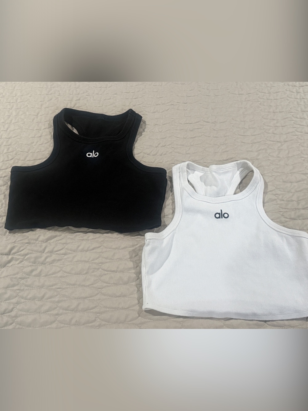 ALO Yoga Aspire Tank Black and Whie